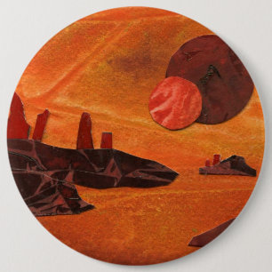 Sci-Fi "Zeeen of Fire" dubbele zonnen, lava zeeen Ronde Button 6,0 Cm