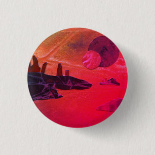 Sci-Fi "Zeeen of Fire" gesmolten lava alien world Ronde Button 3,2 Cm