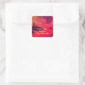 Sci-Fi "Zeeen of Fire" gesmolten lava alien world  Vierkante Sticker (Tas)