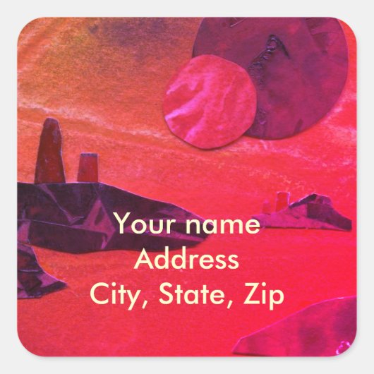 Sci-Fi "Zeeen of Fire" gesmolten lava alien world  Vierkante Sticker (Voorkant)