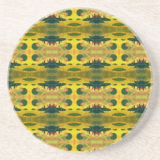 Sci-Fi "Zeeen of Fire" gesmolten lava alien world  Zandsteen Onderzetter (Voorkant)