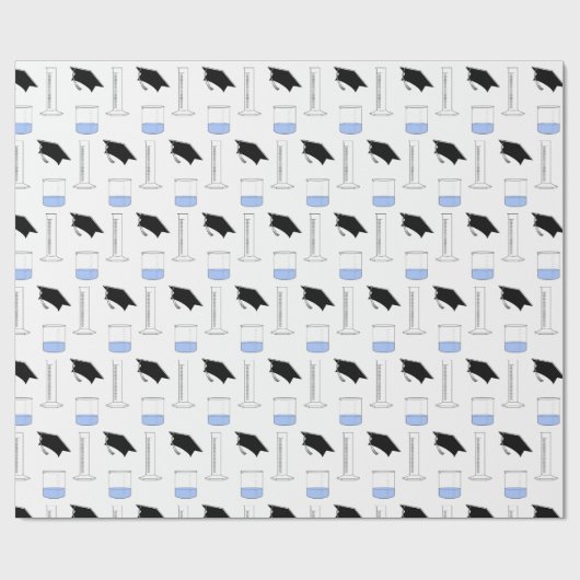 Science Afstuderen Beaker Pet Afgestudeerde cilind Cadeaupapier (Vlak)