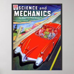 Science and Mechanics Magazine Hoesje Vintage Car Poster