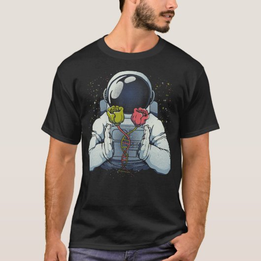 Science Astronaut DNA Roses by Tobe Fonseca T-shirt (Voorkant)