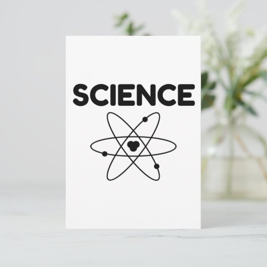 SCIENCE ATOM BEDANKKAART (Staand voorkant)