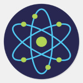 Science Atom Ronde Sticker (Voorkant)