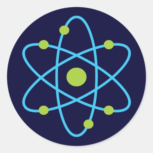 Science Atom Ronde Sticker (Voorkant)