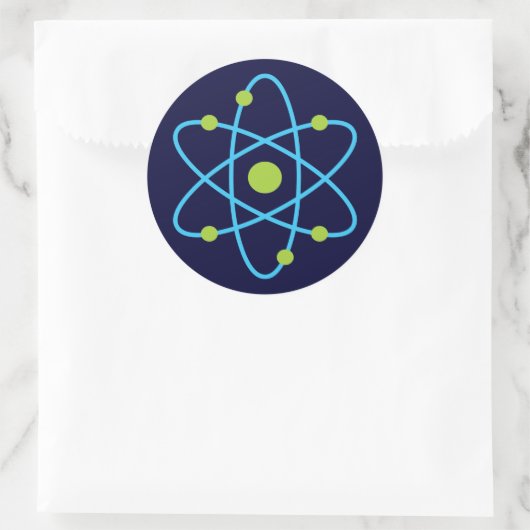 Science Atom Ronde Sticker (Tas)