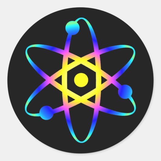 science atoom ronde sticker (Voorkant)