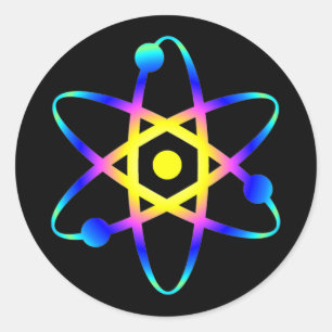 science atoom ronde sticker