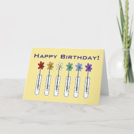 Science Beaker met Flowers Funny Birthday Card Kaart
