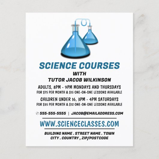 Science Beakers, Science Course Adverteren Flyer (Voorkant)
