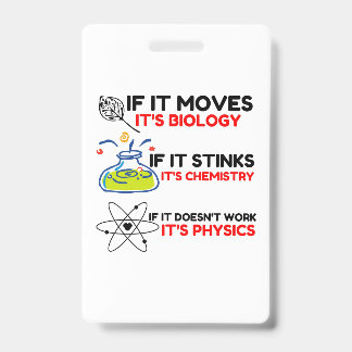 Science BIOLOGY CHEMISTRY PHYSICS Badge