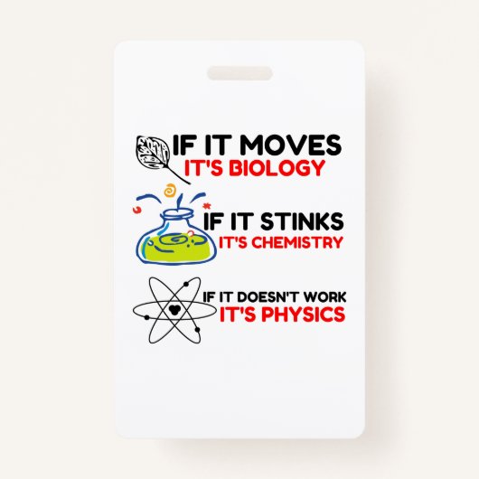 Science BIOLOGY CHEMISTRY PHYSICS Badge (Voorkant)