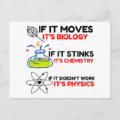Science BIOLOGY CHEMISTRY PHYSICS Briefkaart (Voorkant)