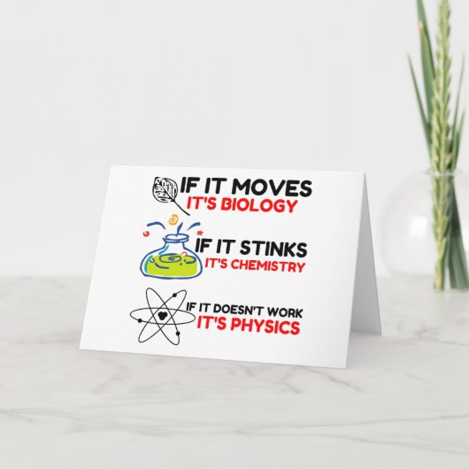 Science BIOLOGY CHEMISTRY PHYSICS Feestdagen Kaart (Voorkant)