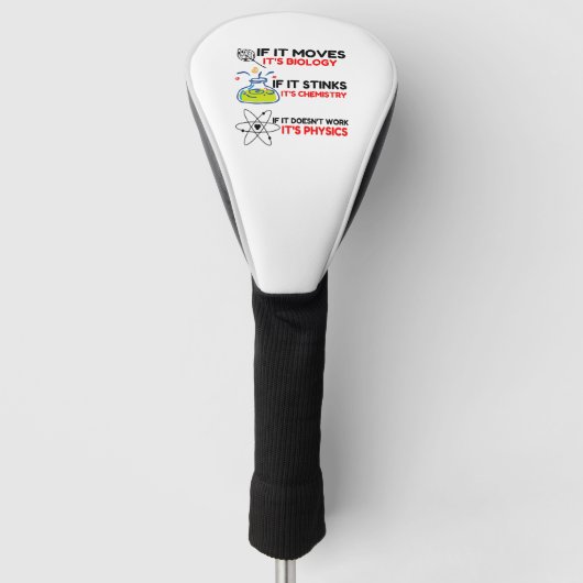 Science BIOLOGY CHEMISTRY PHYSICS Golfheadcover (Voorkant)