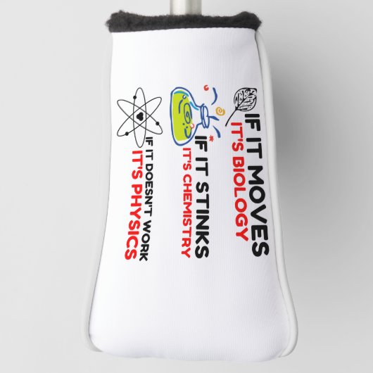Science BIOLOGY CHEMISTRY PHYSICS Golfheadcover (Draai 90)