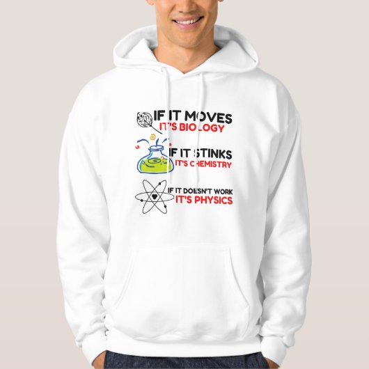 Science BIOLOGY CHEMISTRY PHYSICS Hoodie (Voorkant)