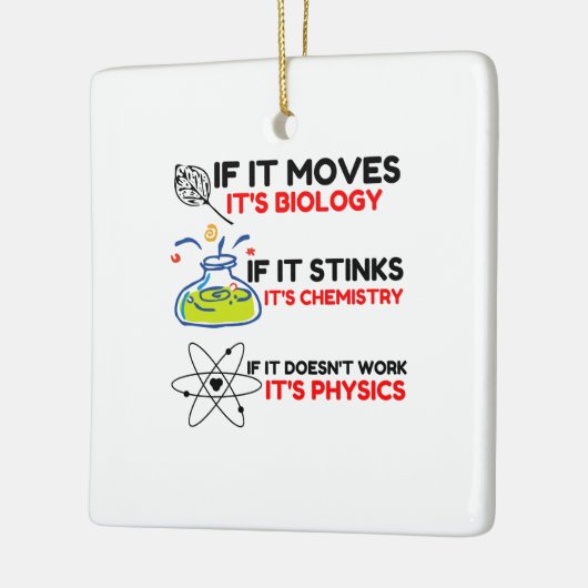 Science BIOLOGY CHEMISTRY PHYSICS Keramisch Ornament (Links)