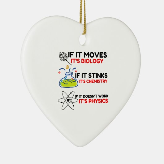 Science BIOLOGY CHEMISTRY PHYSICS Keramisch Ornament (Rechts)