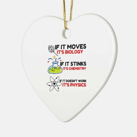 Science BIOLOGY CHEMISTRY PHYSICS Keramisch Ornament (Links)