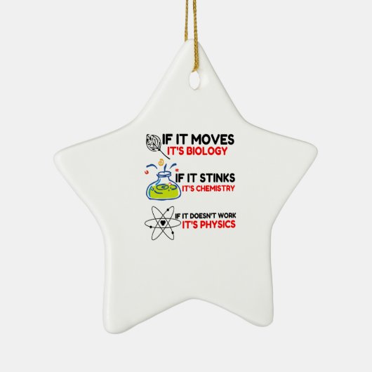 Science BIOLOGY CHEMISTRY PHYSICS Keramisch Ornament (Rechts)