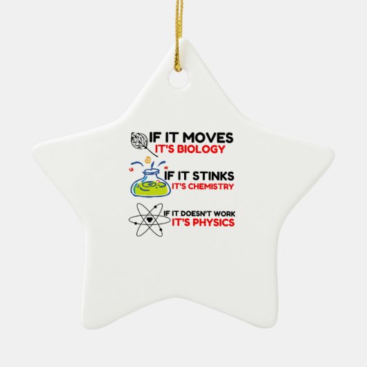 Science BIOLOGY CHEMISTRY PHYSICS Keramisch Ornament (Voorkant)