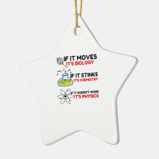 Science BIOLOGY CHEMISTRY PHYSICS Keramisch Ornament (Links)