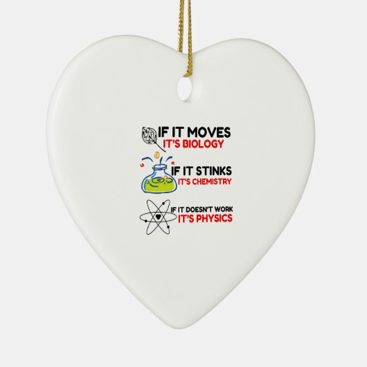 Science BIOLOGY CHEMISTRY PHYSICS Keramisch Ornament (Rechts)