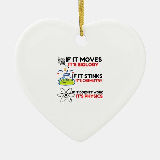 Science BIOLOGY CHEMISTRY PHYSICS Keramisch Ornament (Voorkant)