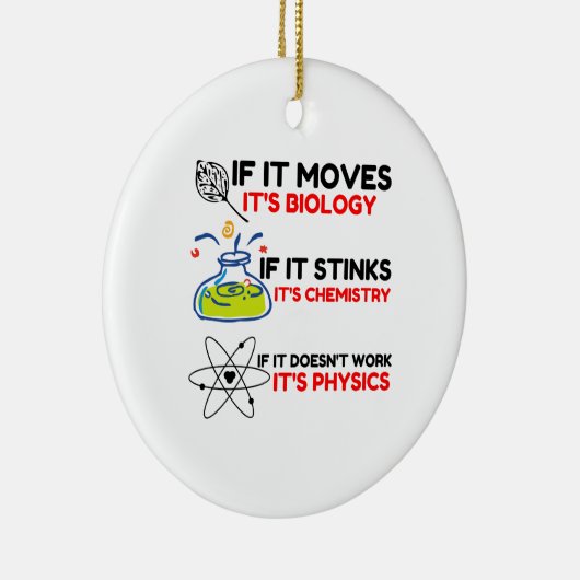 Science BIOLOGY CHEMISTRY PHYSICS Keramisch Ornament (Rechts)