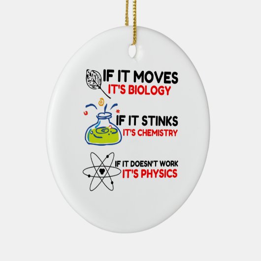 Science BIOLOGY CHEMISTRY PHYSICS Keramisch Ornament (Rechts)