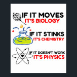 Science BIOLOGY CHEMISTRY PHYSICS Poster<br><div class="desc">chemie,  gift,  biologie,  student,  idee,  natuurkundige,  quote,  leraar,  geek,  natuurkunde,  nerd,  gezegde,  grappig</div>