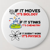 Science BIOLOGY CHEMISTRY PHYSICS Ronde Button 6,0 Cm (Voorkant)