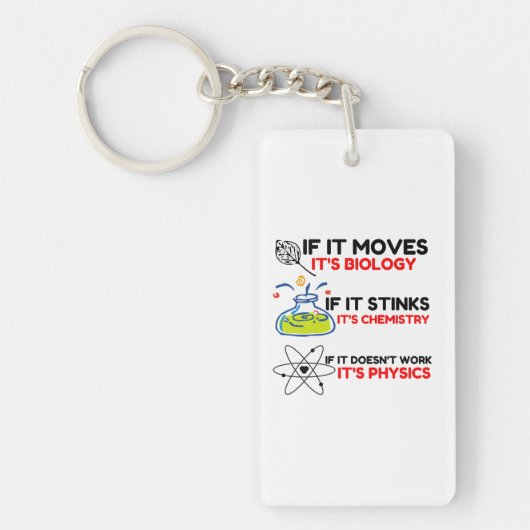 Science BIOLOGY CHEMISTRY PHYSICS Sleutelhanger (Voorkant)