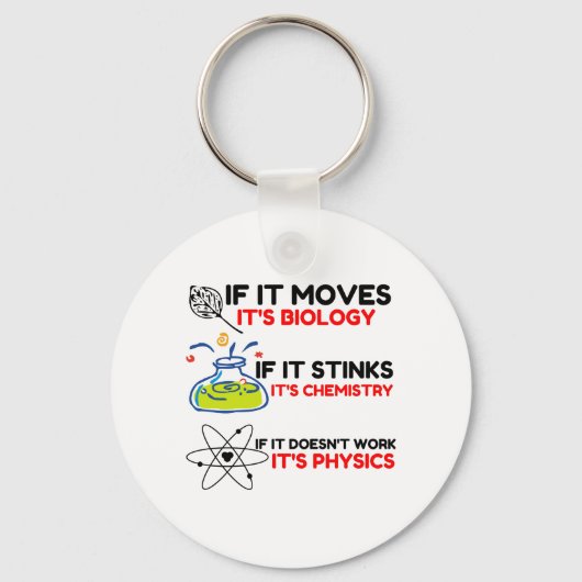Science BIOLOGY CHEMISTRY PHYSICS Sleutelhanger (Voorkant)