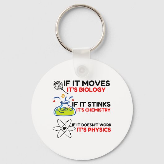 Science BIOLOGY CHEMISTRY PHYSICS Sleutelhanger (Voorkant)