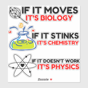 Science BIOLOGY CHEMISTRY PHYSICS Sticker