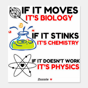 Science BIOLOGY CHEMISTRY PHYSICS Sticker