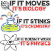 Science BIOLOGY CHEMISTRY PHYSICS Sticker (Voorkant)