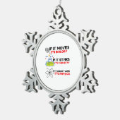 Science BIOLOGY CHEMISTRY PHYSICS Tin Sneeuwvlok Ornament (Rechts)