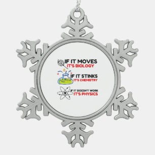 Science BIOLOGY CHEMISTRY PHYSICS Tin Sneeuwvlok Ornament