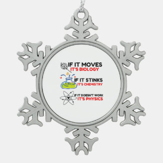 Science BIOLOGY CHEMISTRY PHYSICS Tin Sneeuwvlok Ornament