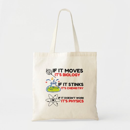 Science BIOLOGY CHEMISTRY PHYSICS Tote Bag (Voorkant)