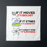 Science BIOLOGY CHEMISTRY PHYSICS Wandkleed<br><div class="desc">Grappig,  cool,  geweldige,  dieren,  nerd,  geek,  ,  retro,  gezegden,  cadeauidee,  koppel,  liefde,  sport</div>