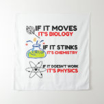 Science BIOLOGY CHEMISTRY PHYSICS Wandkleed<br><div class="desc">Grappig,  cool,  geweldige,  dieren,  nerd,  geek,  ,  retro,  gezegden,  cadeauidee,  koppel,  liefde,  sport</div>