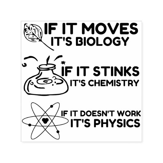 Science BIOLOGY CHEMISTRY PHYSICS Zelfinktende Stempel (Design)