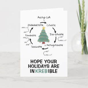 Science Biology Kreb's Cycle Kerstleraar Fun Feestdagen Kaart