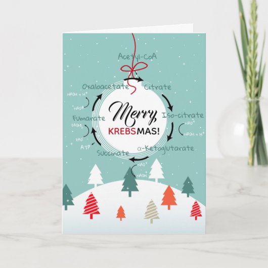 Science Biology Kreb's Cycle Kerstleraar Fun Feestdagen Kaart (Voorkant)